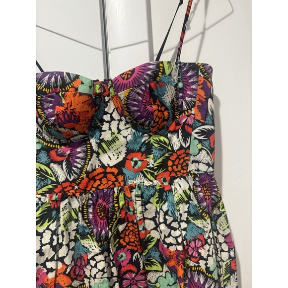 Vintage Moda International Women's Floral Colorful Spaghetti Strap Dress Sz 2 - Picture 3 of 8